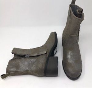 Clarks Women Leather Boot Booties Zip Soft Cushion